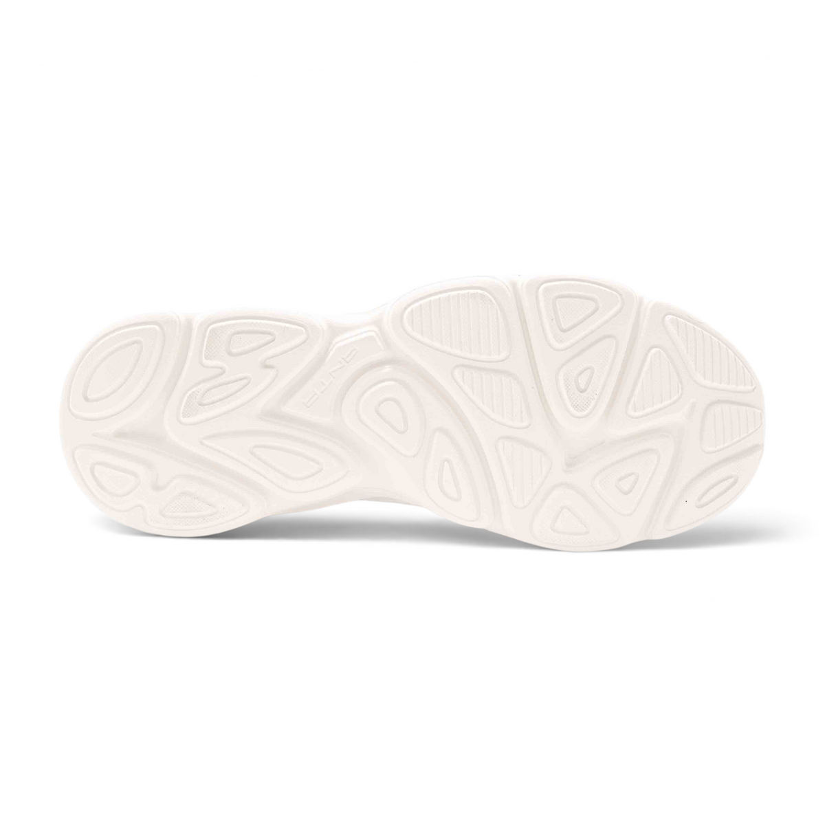 FRG white casual sneaker outsole with textured geometric grip pattern for women