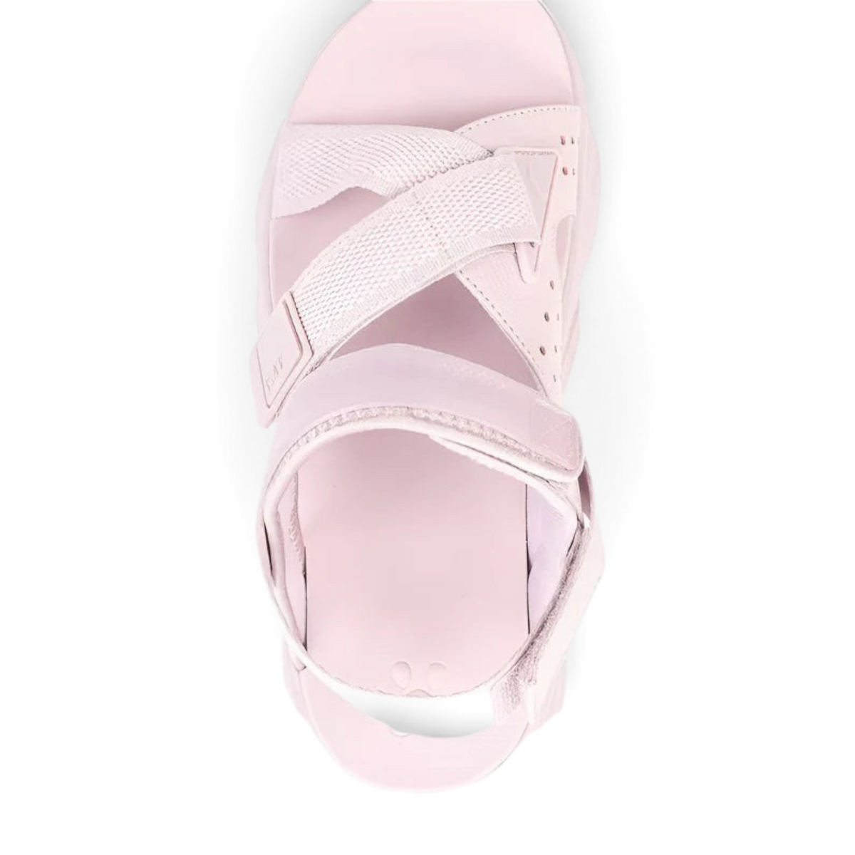 FRG light pink beach sandals with crisscross fabric straps and adjustable velcro closure for a secure fit