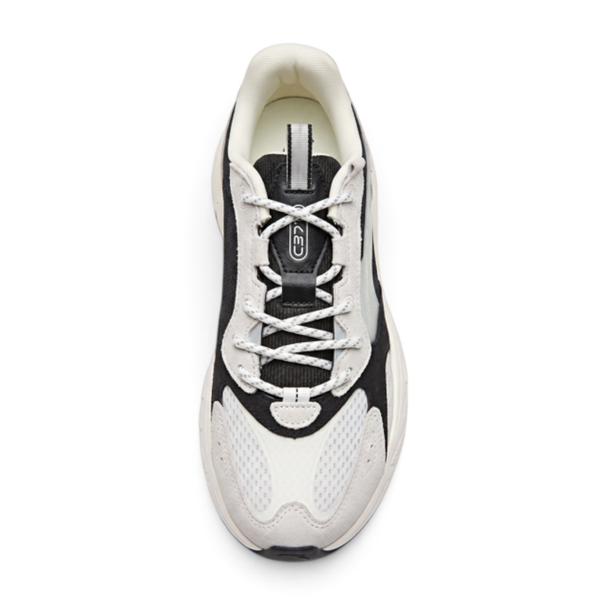 FRG ANTA C37 casual shoes in beige and black featuring breathable mesh, cow suede, and a cushioned midsole.