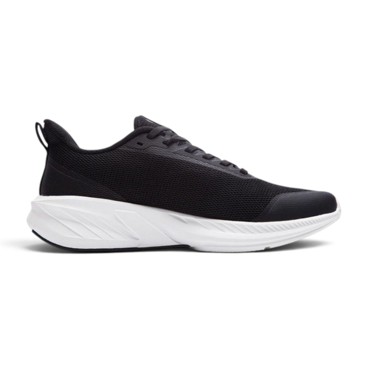 FRG ANTA women's black mesh running shoes with a white cushioned midsole for city training and daily fitness.