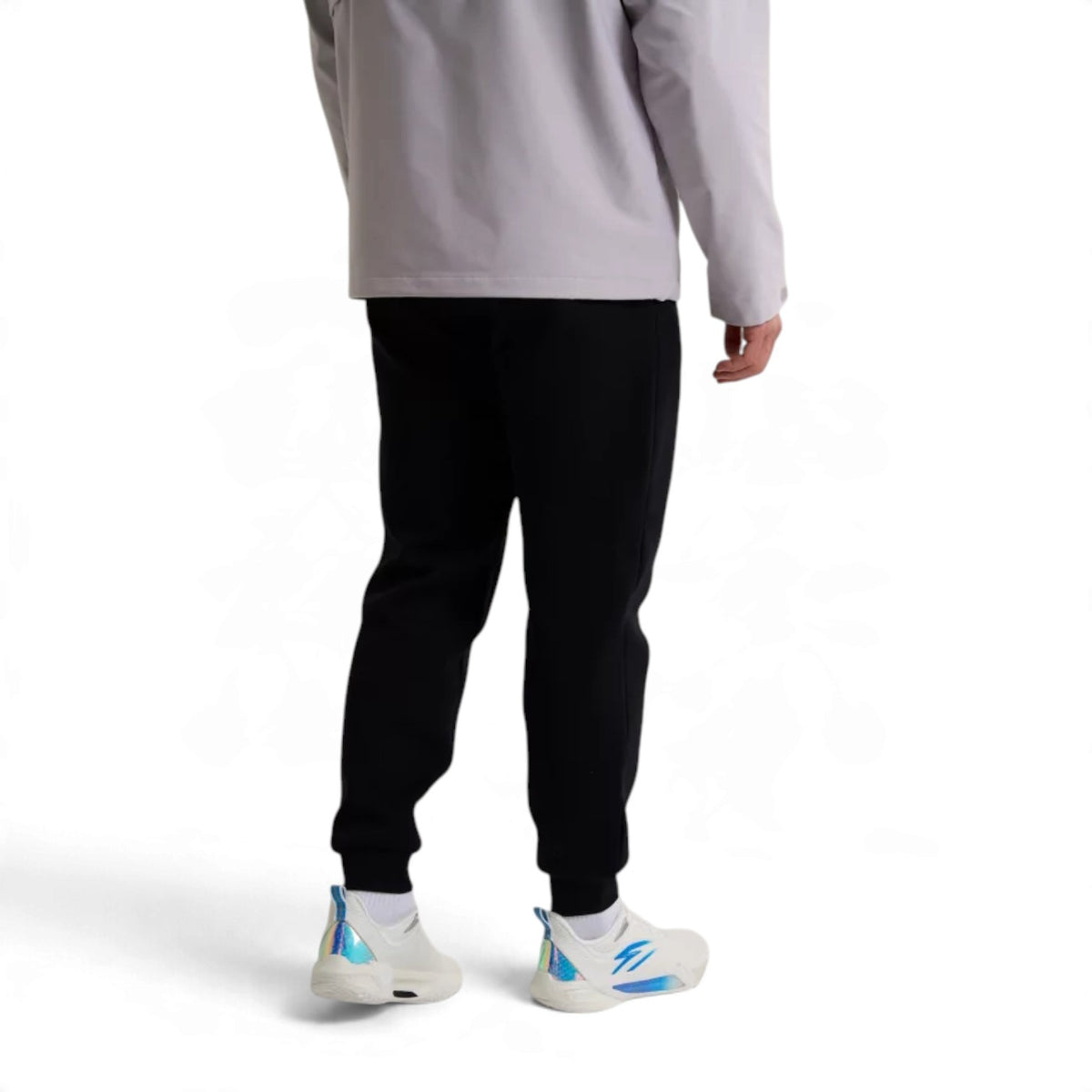 ANTA Men’s KT HOPE BLOOMS Knit Track Pants in Black – product view 4