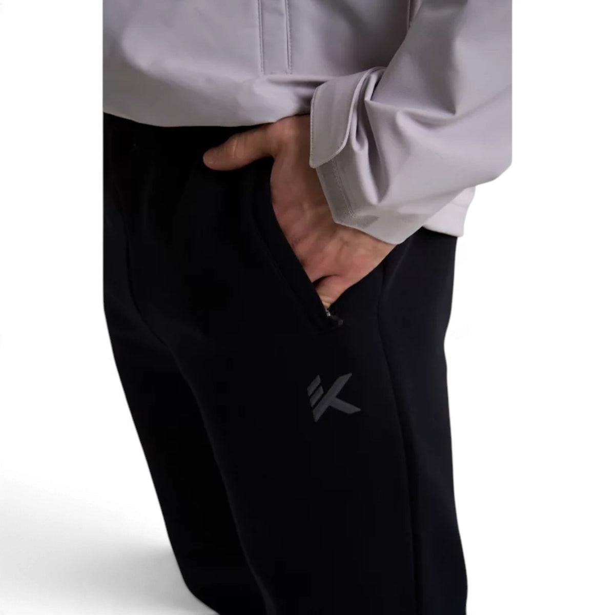 ANTA Men’s KT HOPE BLOOMS Knit Track Pants in Black – product view 7