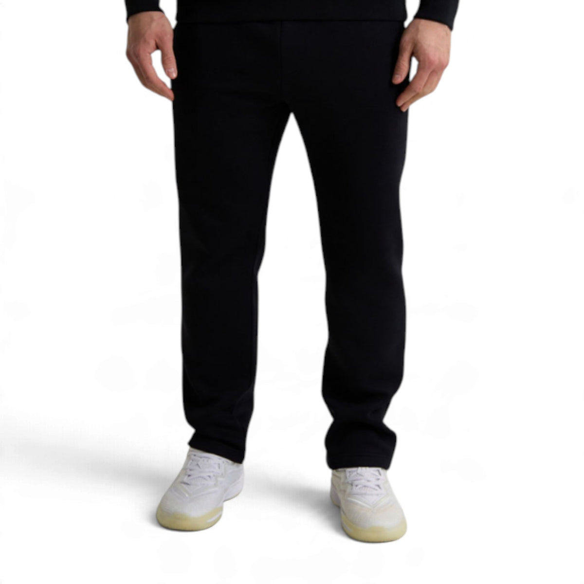 ANTA Men’s KT HOPE BLOOMS Knit Track Pants in Black – product view 1