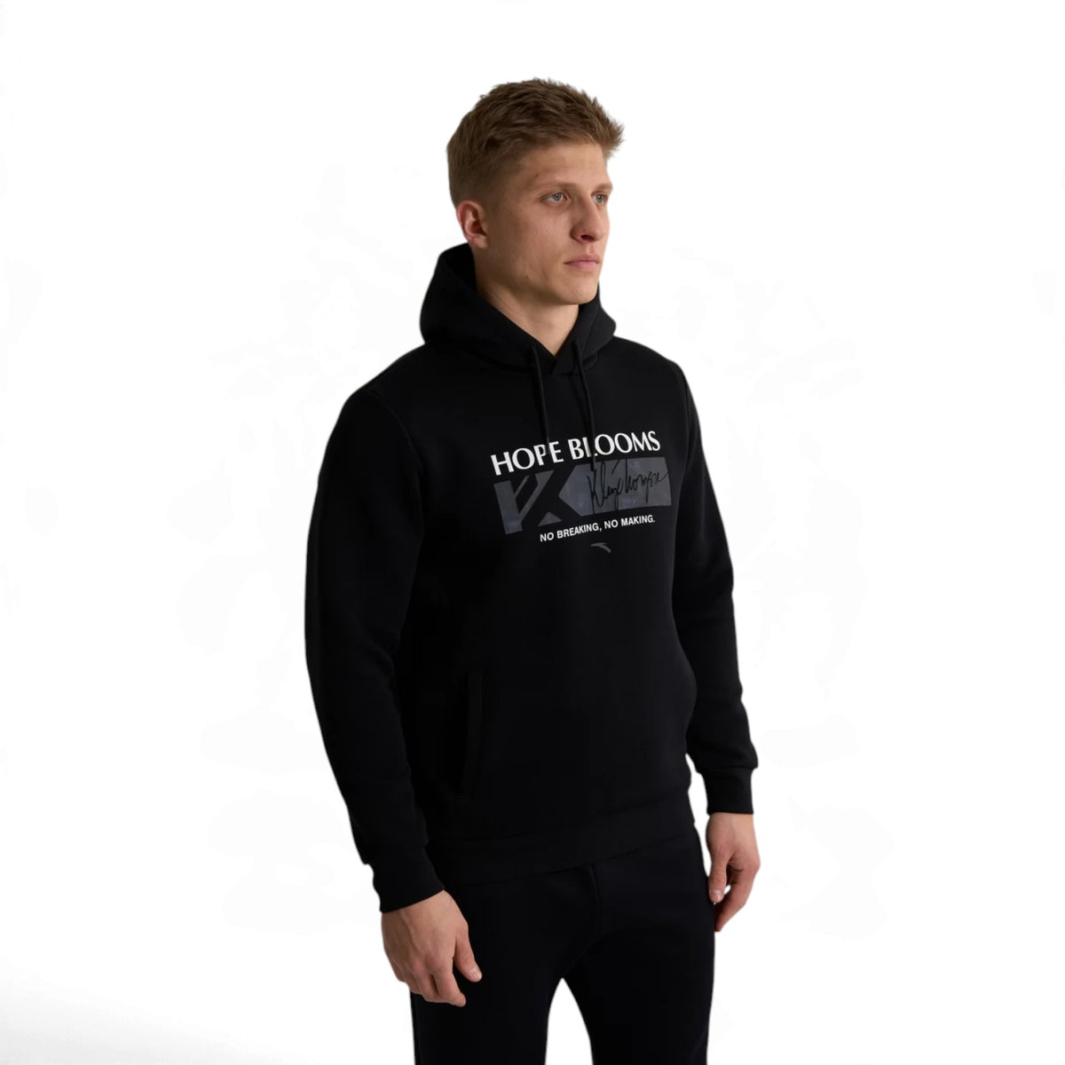 ANTA Men’s KT HOPE BLOOMS Hoodie in Black – product view 2