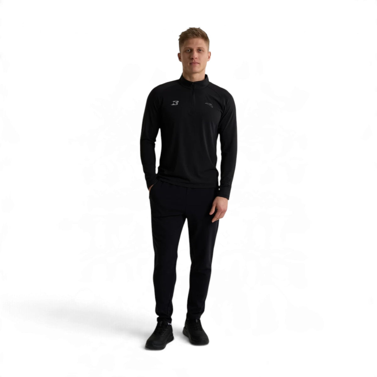 ANTA Men’s Insulated Running Track Pants in Black – product view 2