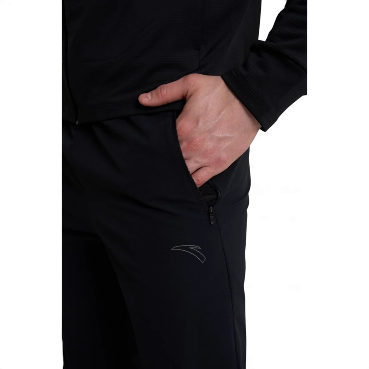 ANTA Men’s Running Woven Track Pants in Black – product view 6