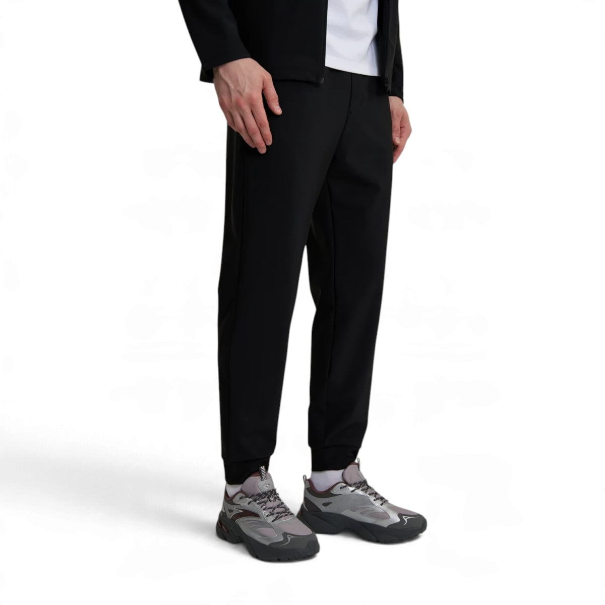 ANTA Men’s TRN Knit Track Pants in Black – product view 5