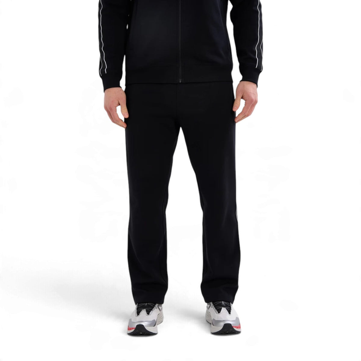 ANTA Men’s TRN ESSENTIAL Knit Track Pants in Black – product view 1