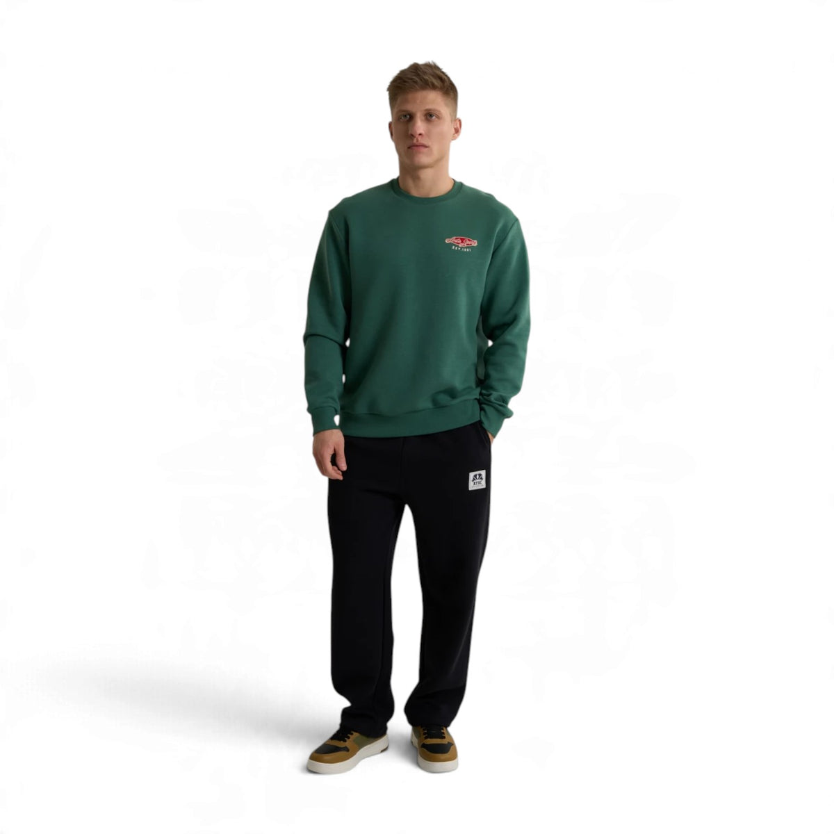 ANTA Men’s SPORTS CLUB Knit Track Pants in Black – product view 2