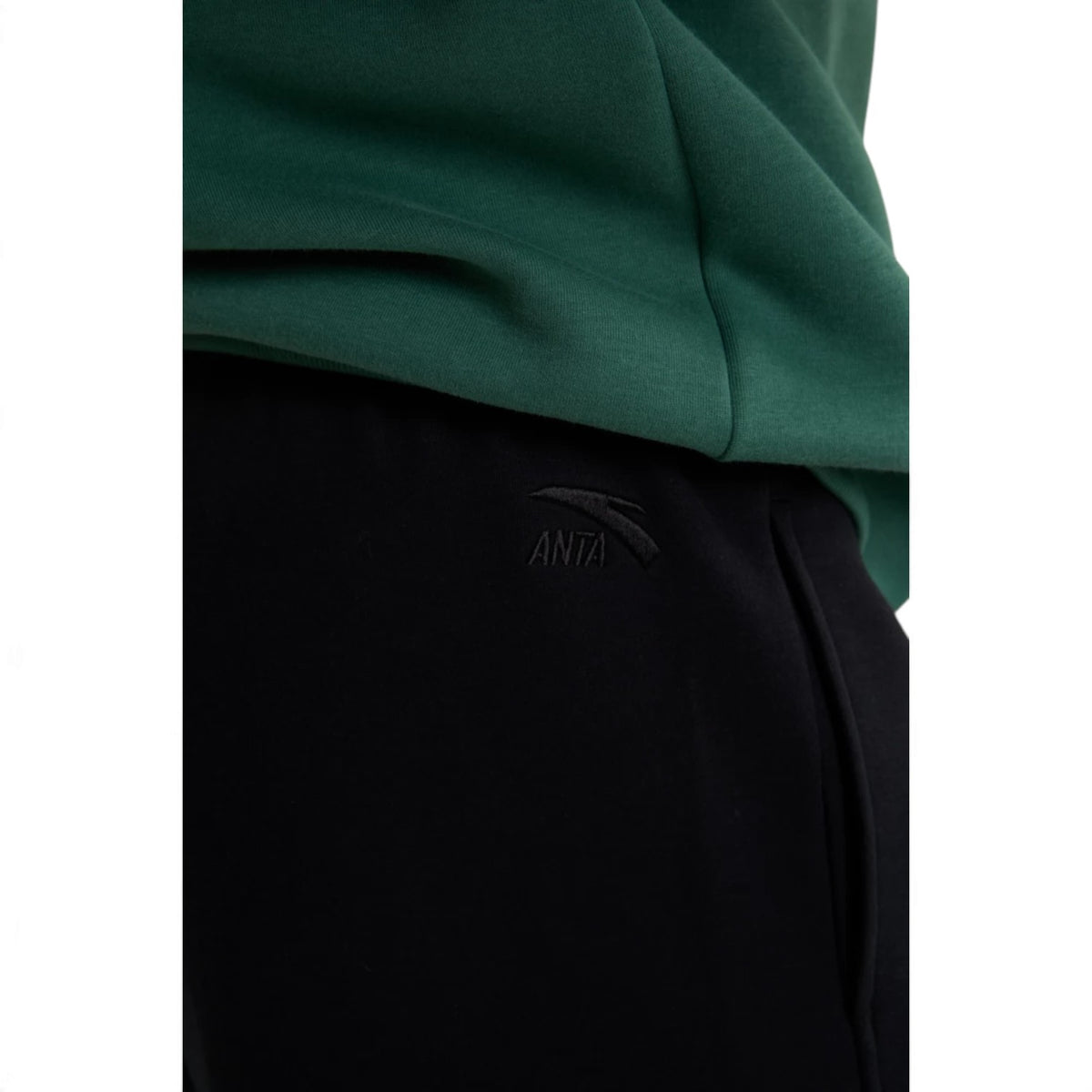ANTA Men’s SPORTS CLUB Knit Track Pants in Black – product view 7