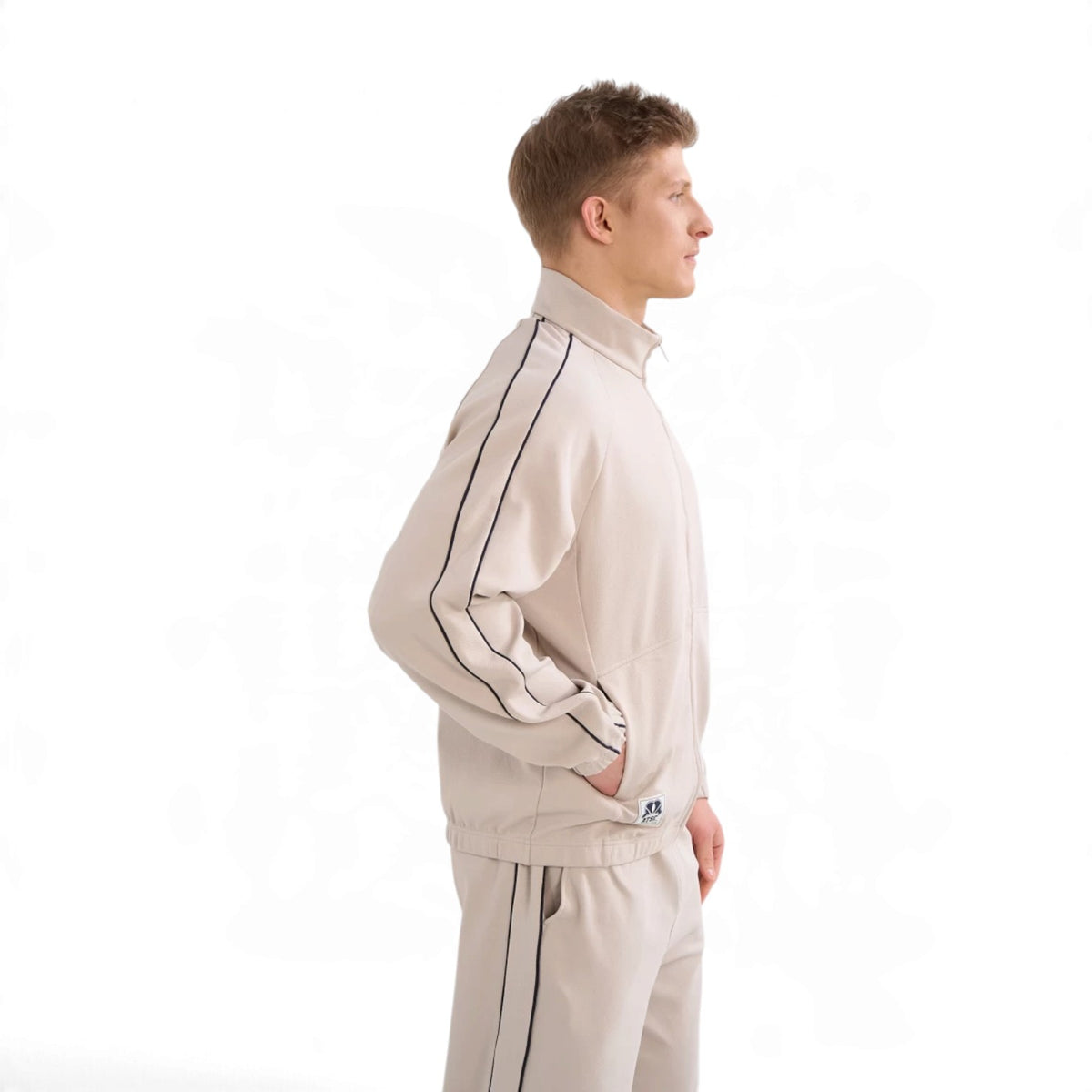ANTA Men’s SPORTS CLUB Knit Track Top in Fog Grey – product view 3