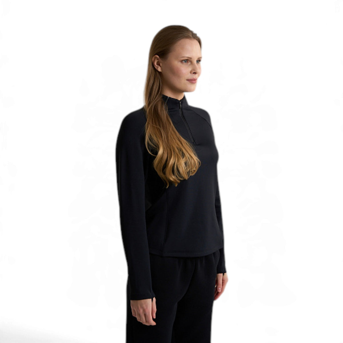 ANTA Women’s Half-Zip Running Top in Black – product view 4