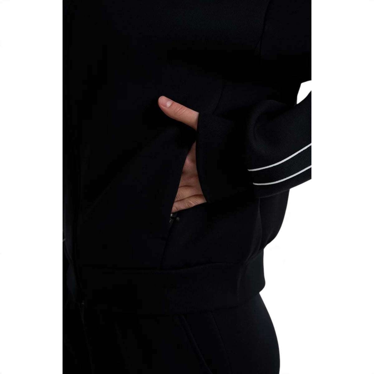 ANTA Women’s TRN ESSENTIAL Knit Track Top in Black – product view 8