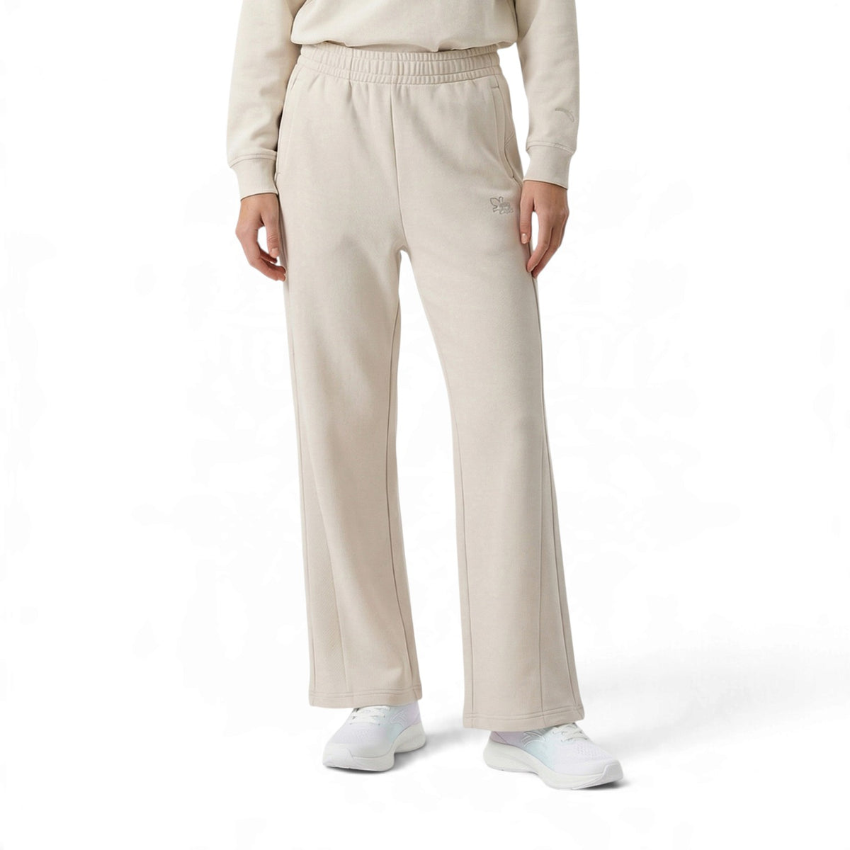 ANTA Women’s ICONIC Knit Track Pants in Milk White – product view 3