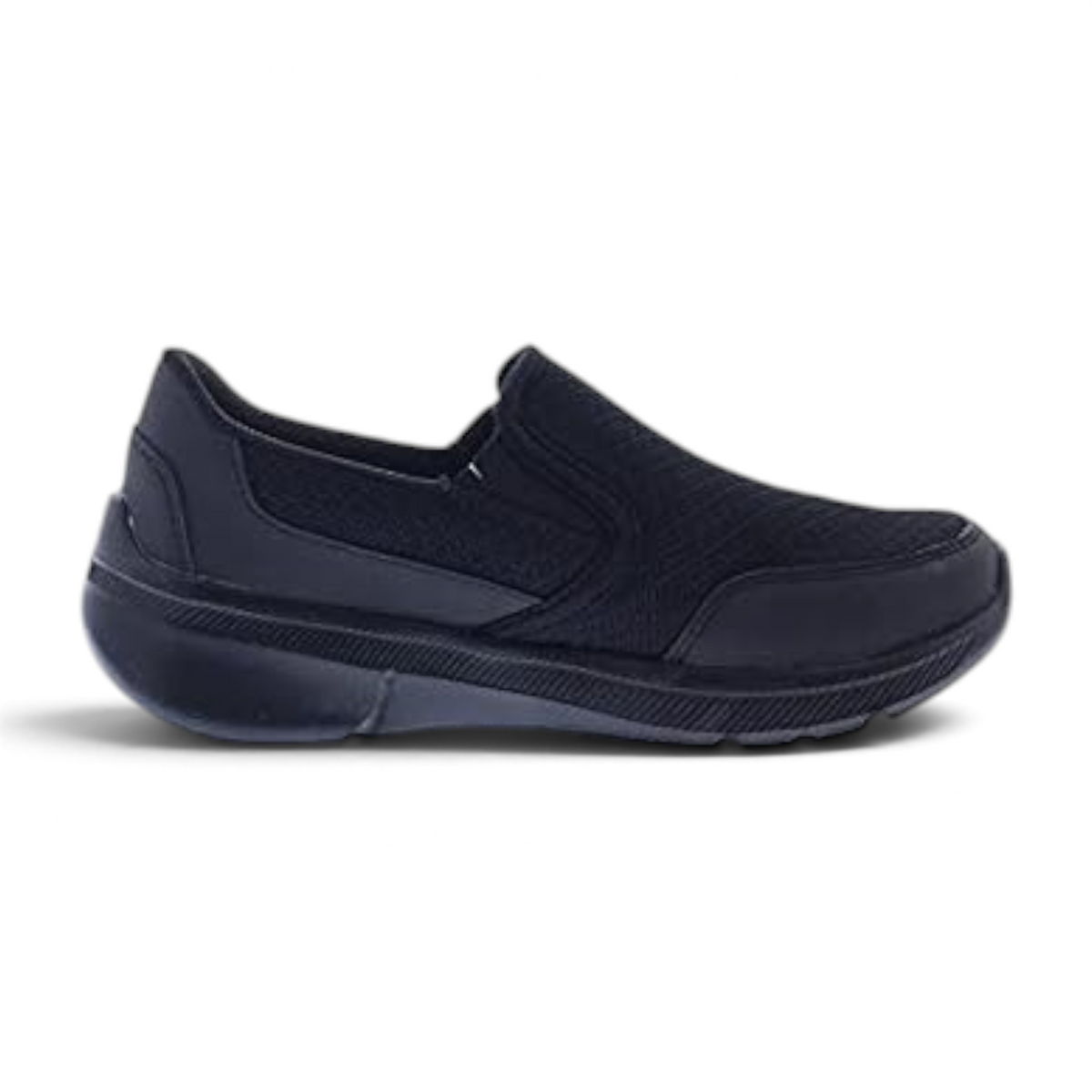 FRG Skechers EQUALIZER 3.0 black slip-on school uniform shoe with a breathable mesh upper and cushioned sole