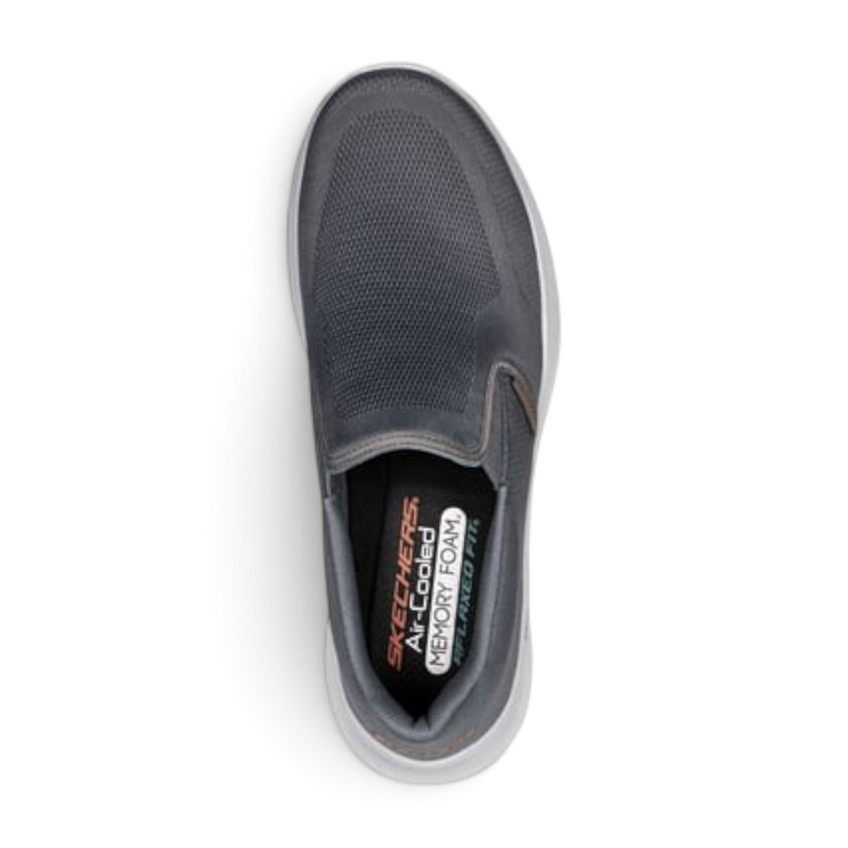 FRG Skechers Equalizer 5.0 grey vegan slip-on sneaker with air-cooled memory foam insole, top view