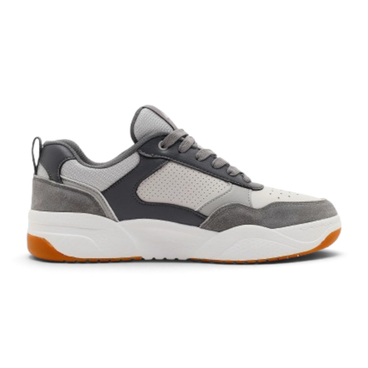 FRG Skechers Odyssey On The Way low-top sneakers in gray genuine leather with lace-up closure and gum rubber sole