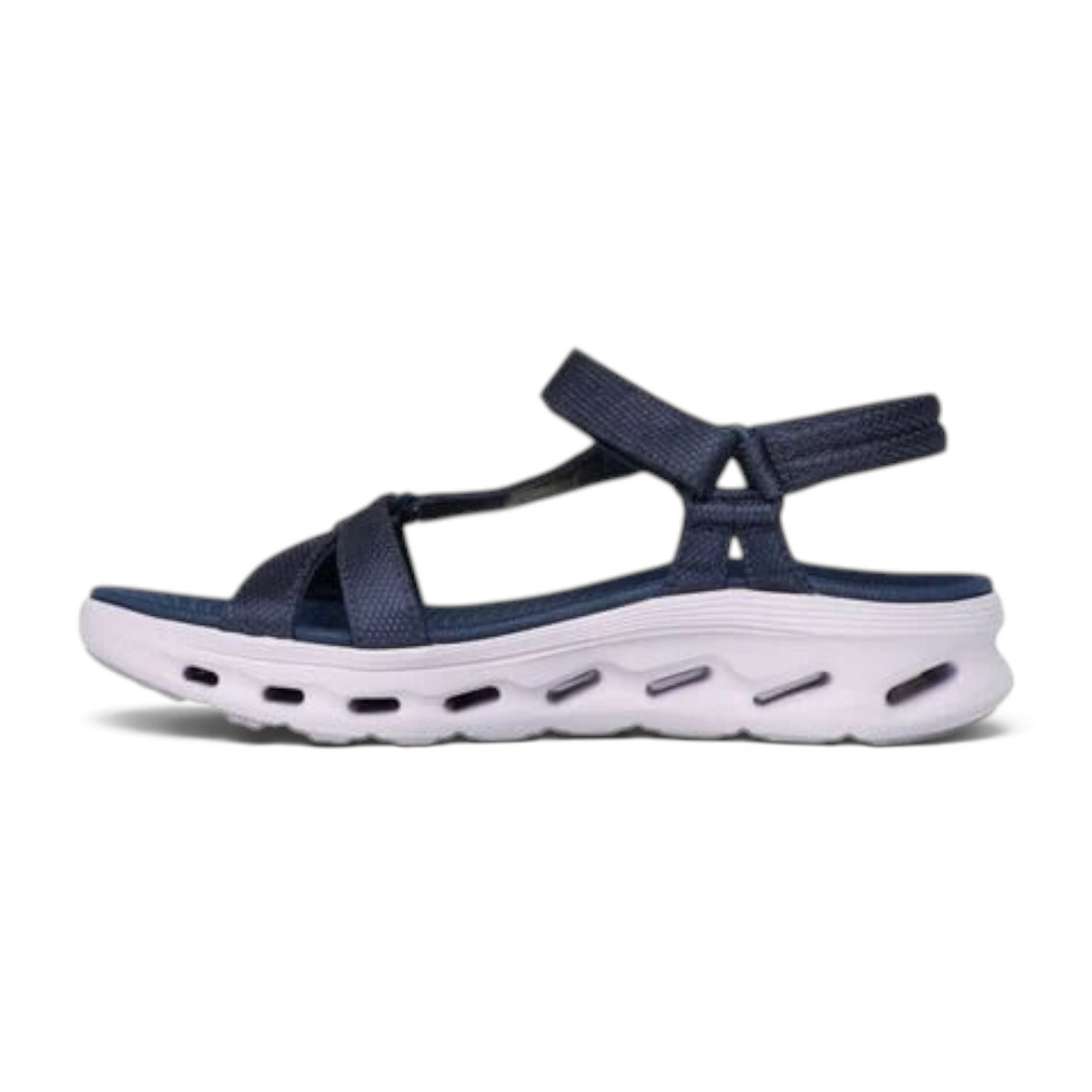 FRG GO WALK ARCH FIT 2.0 ANNIE navy blue athletic sandal with adjustable straps and white cushioned sole