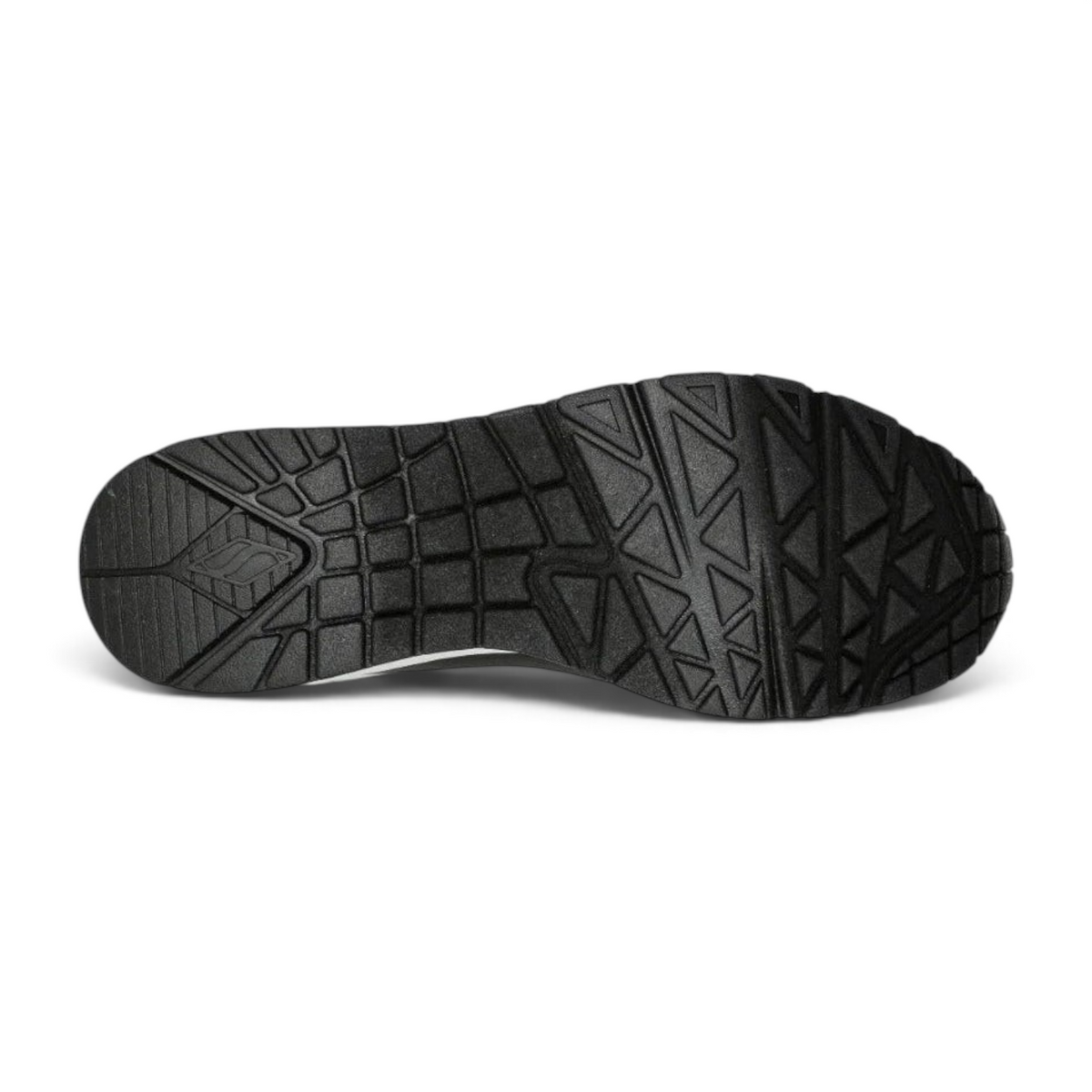 FRG UNO BACK LIT sneaker featuring a durable black rubber outsole with a geometric tread pattern for traction