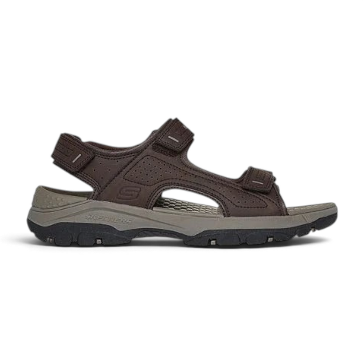 FRG TRESMEN GARO brown leather outdoor sandals with adjustable hook-and-loop straps and a durable rubber sole