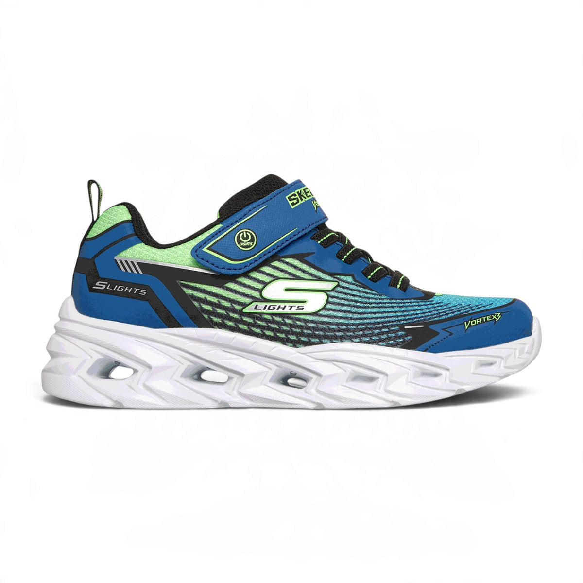 Skechers Boys' S-Lights Vortex 3.0 Light-Up Sneakers – Blue/Black/Lime – product view 5