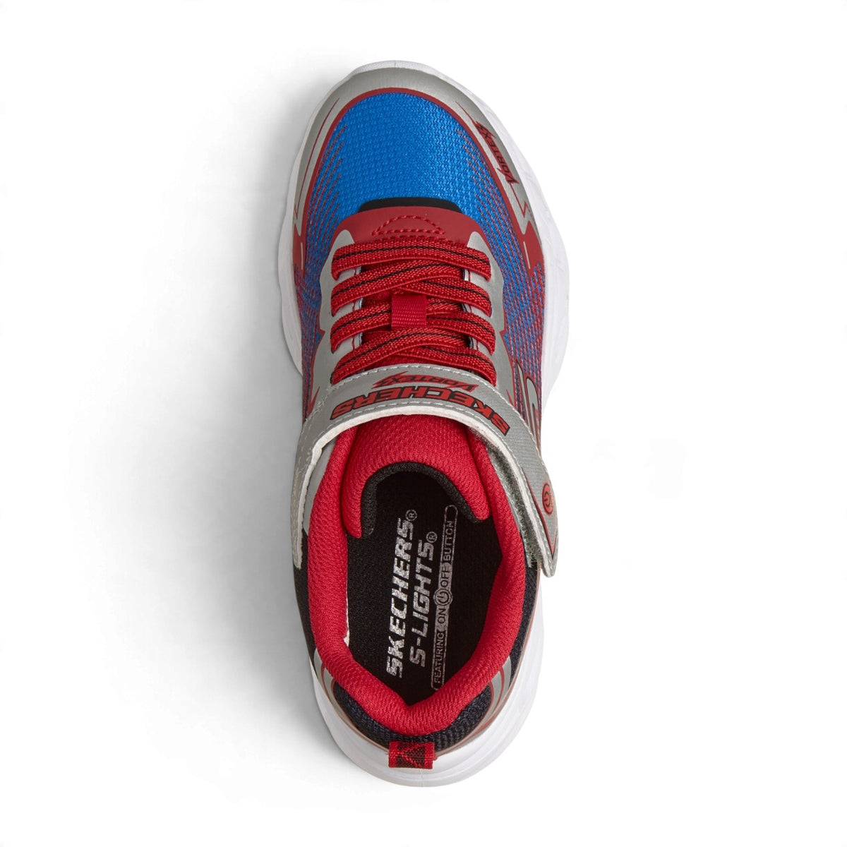 Skechers Boys' S-Lights Vortex 3.0 Light-Up Sneakers – Silver/Red – product view 5
