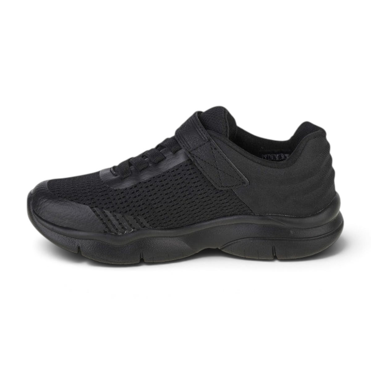 FRG Skechers Flex Blast Breezy Hype black breathable mesh trainers with a hook and loop strap closure
