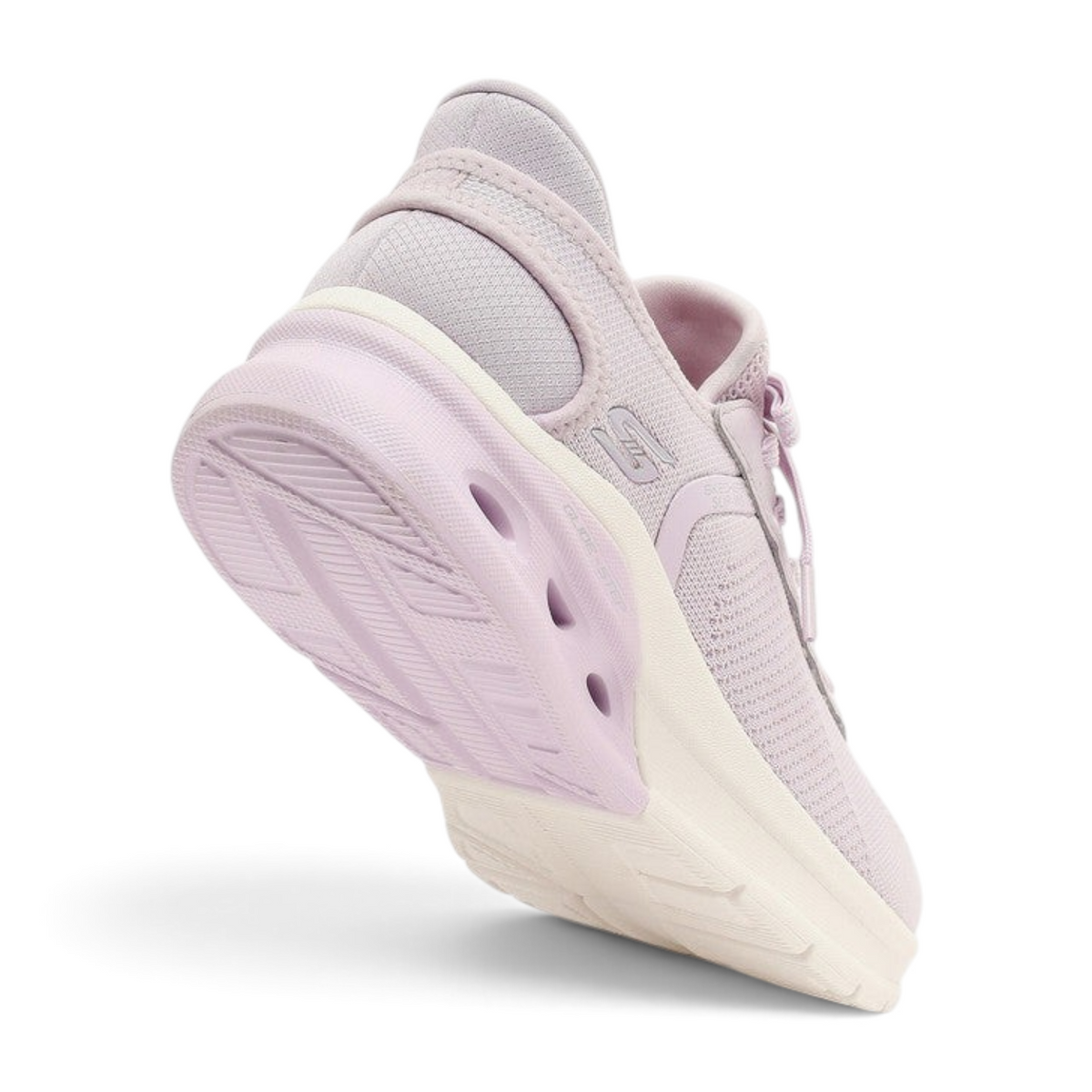 FRG Skechers BOBS ARC WAVES 2.0 slip-on sneakers in light lilac with shock-absorbing sole, back view
