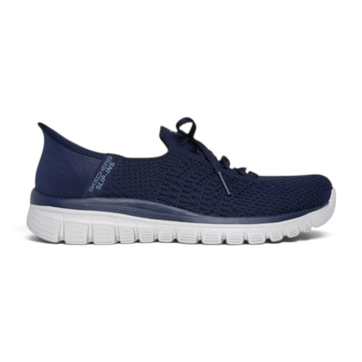 FRG GRACEFUL FIRST BLUSH navy blue slip-in athletic sneaker with a white cushioned sole and breathable mesh upper