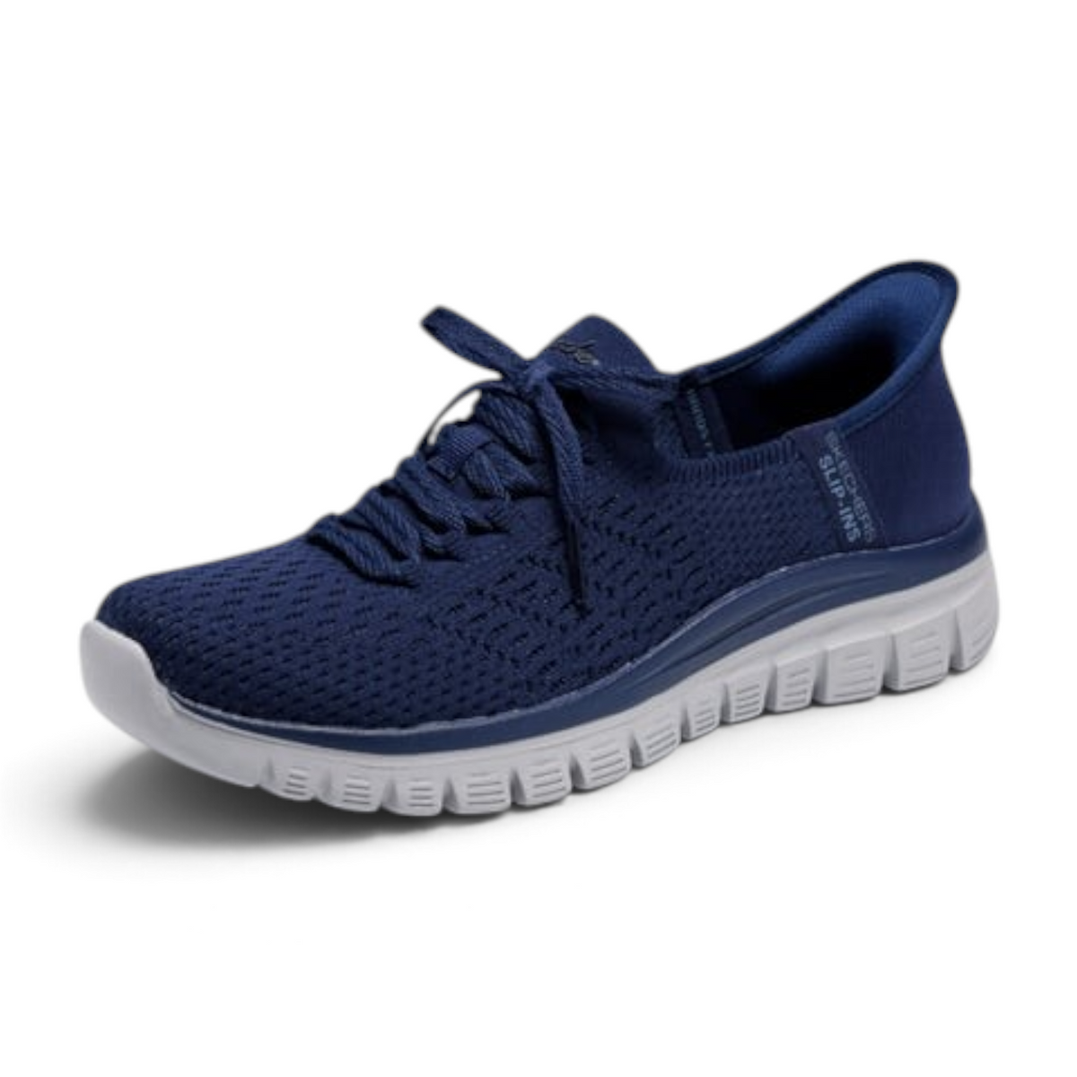 FRG Graceful First Blush navy blue slip-on athletic sneaker with breathable mesh upper and white cushioned sole