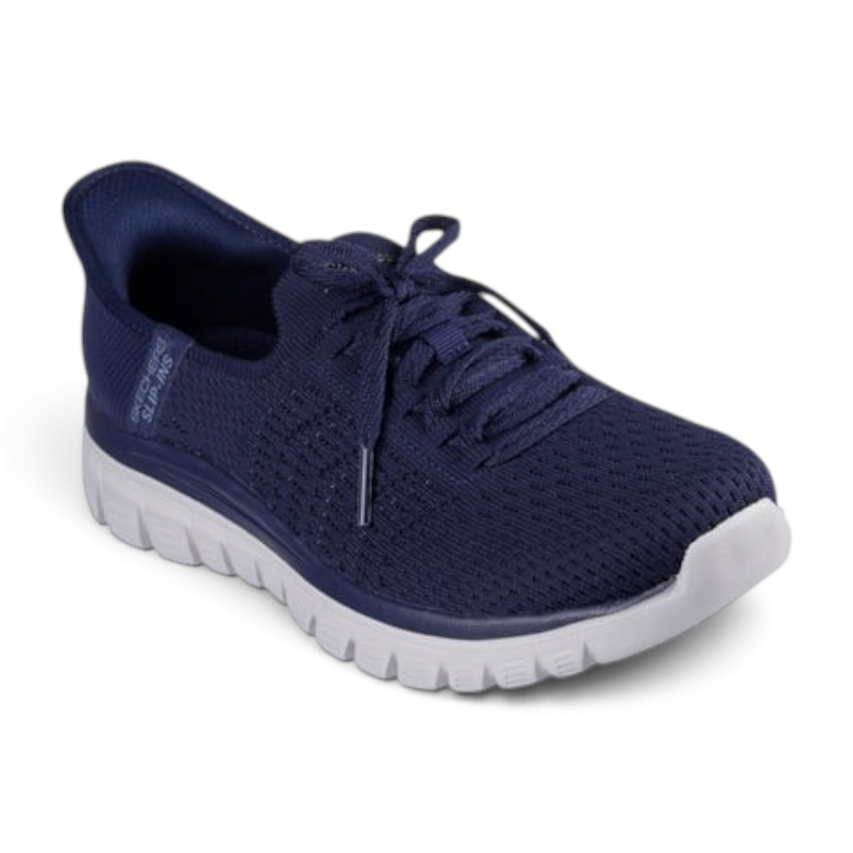 FRG Graceful First Blush navy blue slip-in athletic sneaker with breathable mesh upper and white cushioned sole