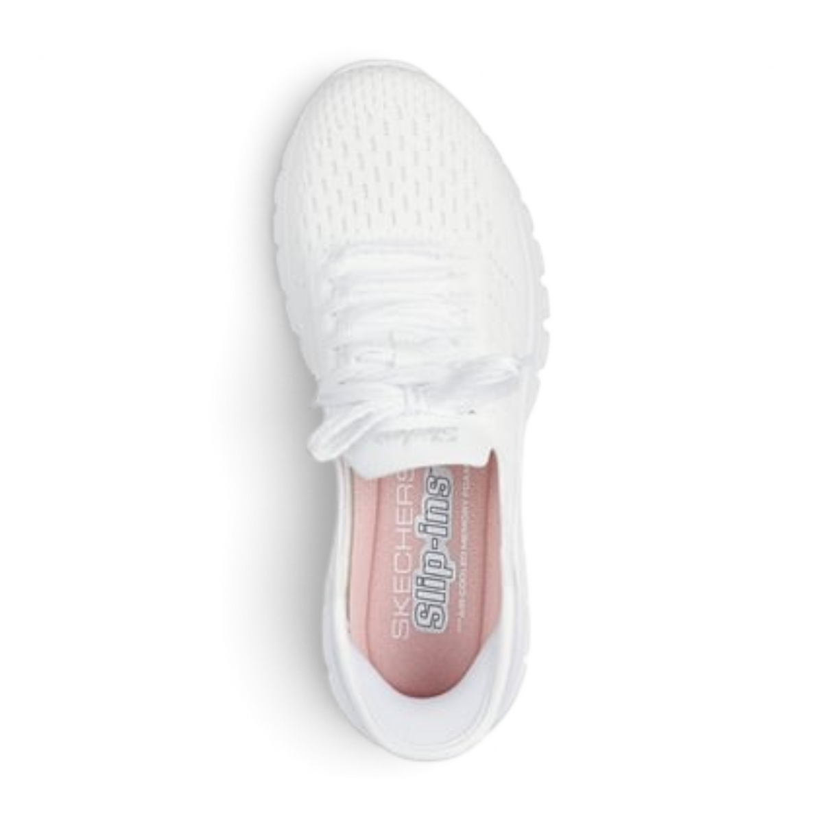 FRG Graceful First Blush white slip-in athletic sneaker with a soft pink cushioned insole and breathable mesh upper