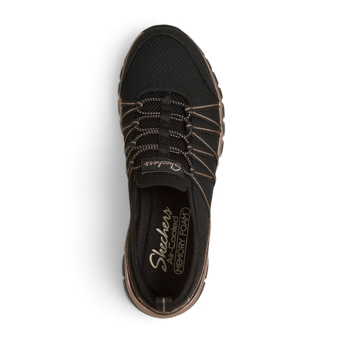 FRG Skechers Graceful Purecrush black vegan sneaker with stretch laces and cushioned memory foam insole