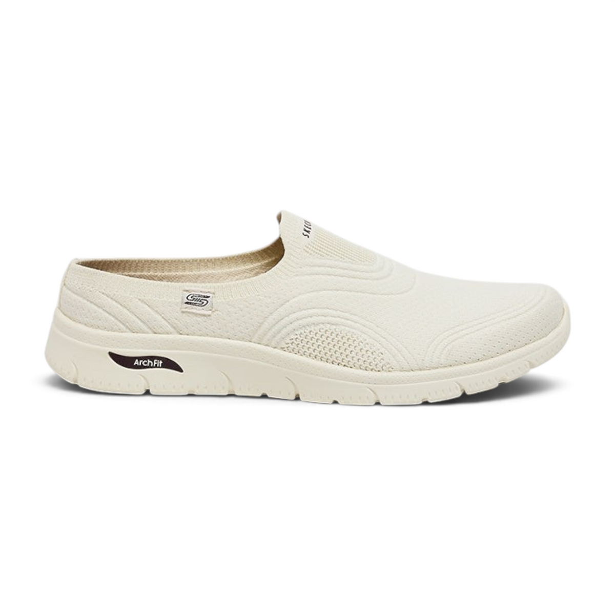 FRG Arch Fit Refine 2.0 beige slip-on mule sneaker with breathable knit upper and cushioned arch support sole