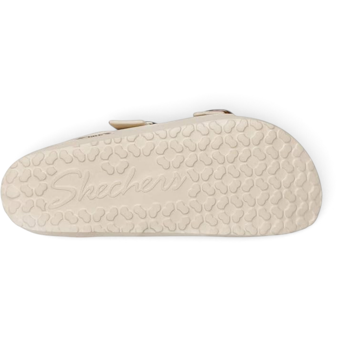 FRG Skechers Arch Fit Cali Breeze 2.0 Gold Star sandal showing the textured cream-colored rubber outsole