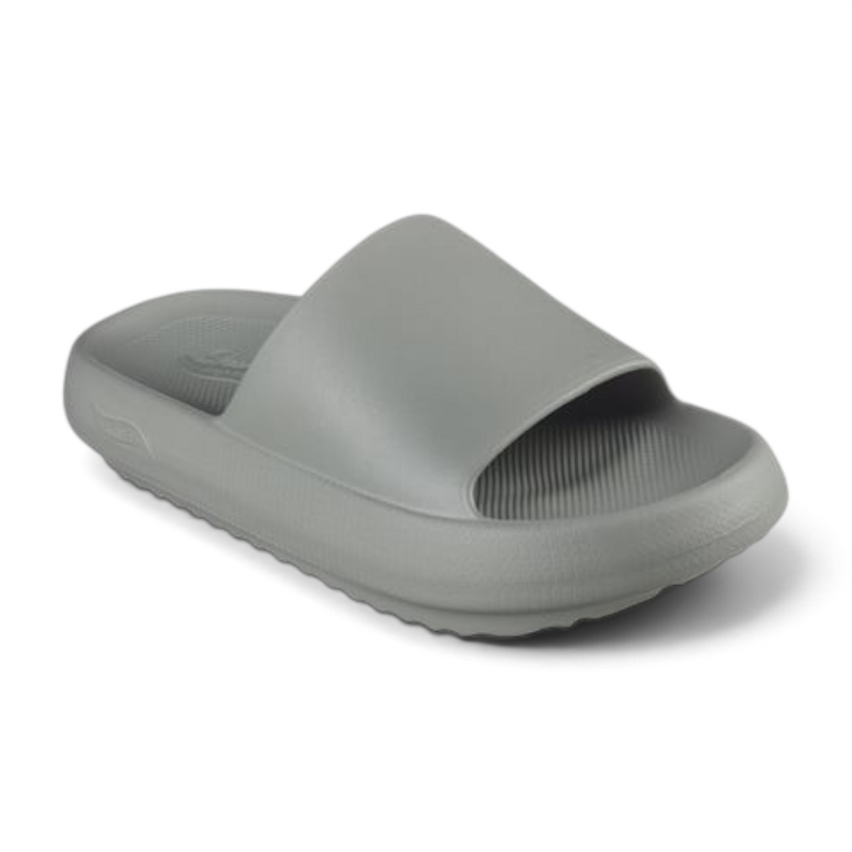 FRG Women Arch Fit Horizon molded grey single band slide sandal with cushioned footbed