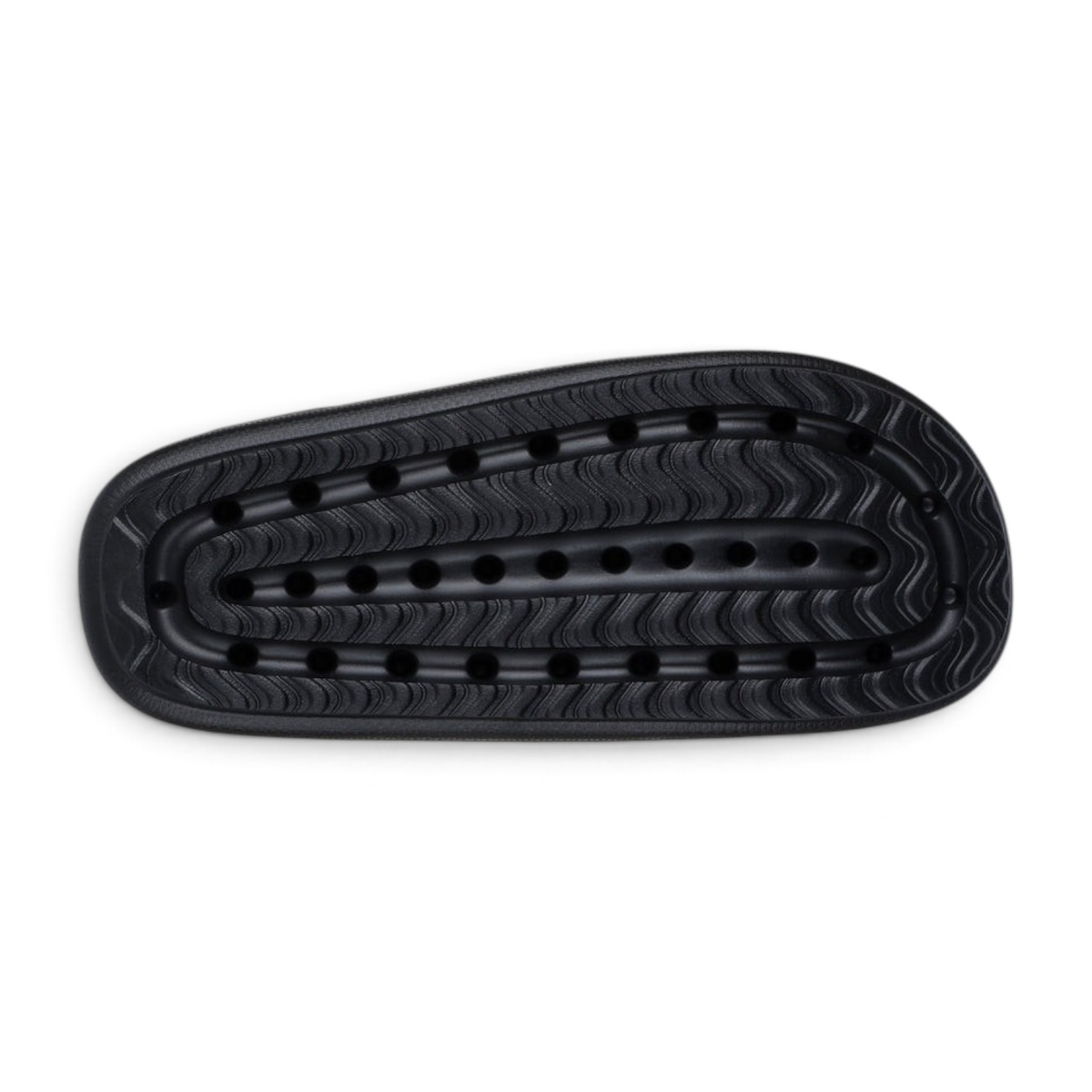 FRG Skechers Foamies Arch Fit Horizon Wind Down black slide sandal footbed with textured arch support