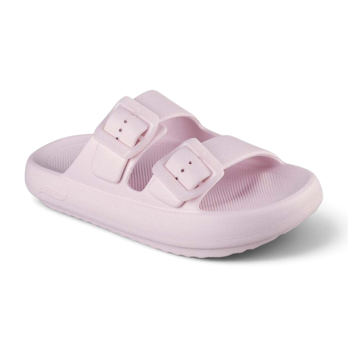 FRG Skechers Foamies Arch Fit blush pink dual-band slide sandal with podiatrist-certified arch support