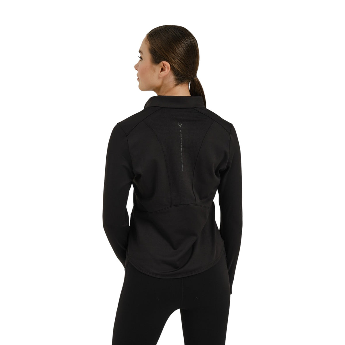 ANTA Zip-Neck Long Sleeve Top - Black
