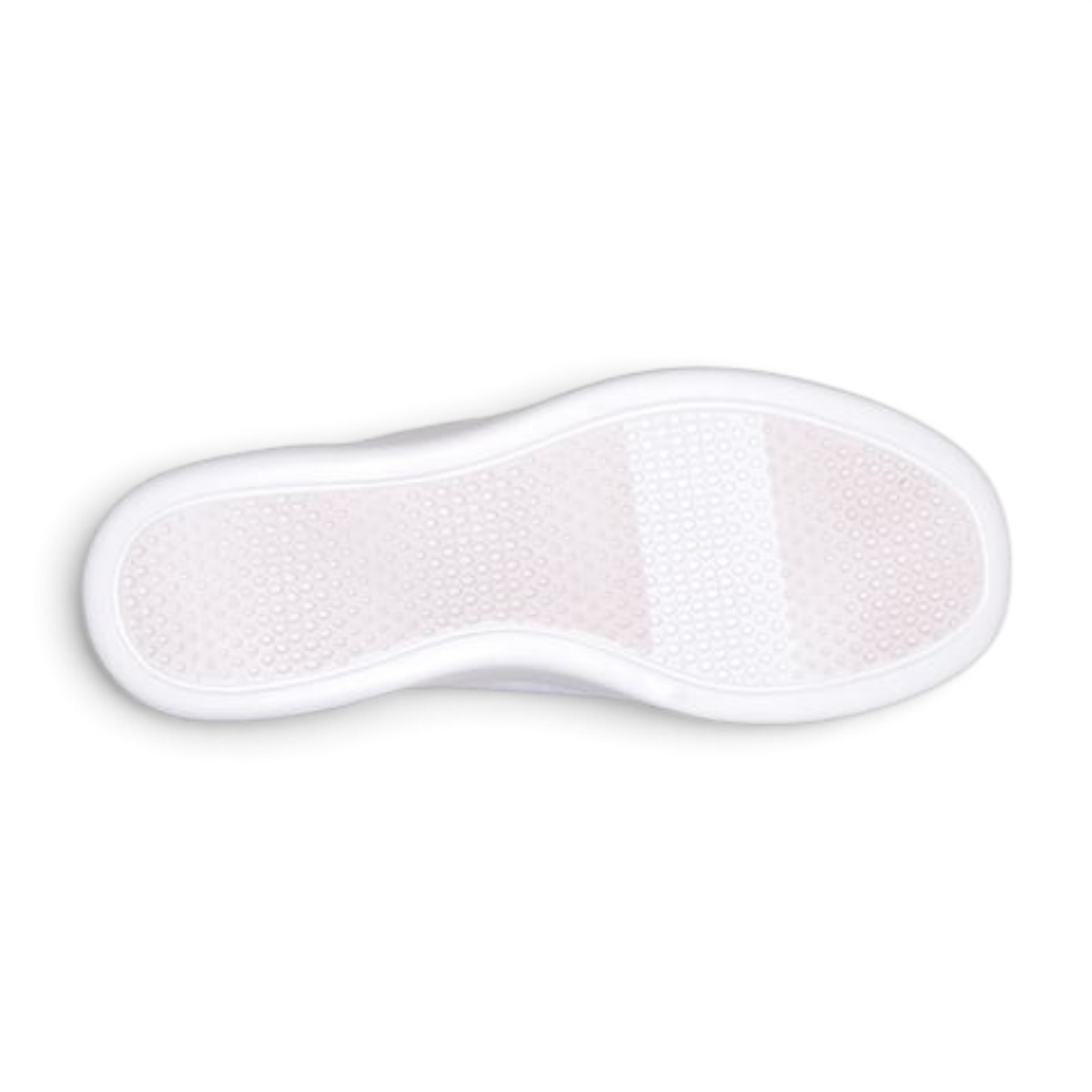 FRG BOBS Skip Cute Keep It Sweet white sneaker showing the textured rubber outsole for traction