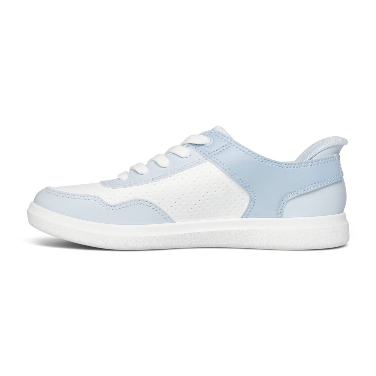 FRG BOBS D'Vine So Hooked slip-on sneaker in white and light blue colorblocked synthetic duraleather