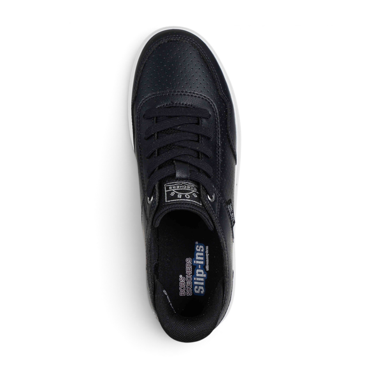 FRG BOBS D'VINE - SO HOOKED black slip-in sneakers with perforated synthetic upper and white rubber sole