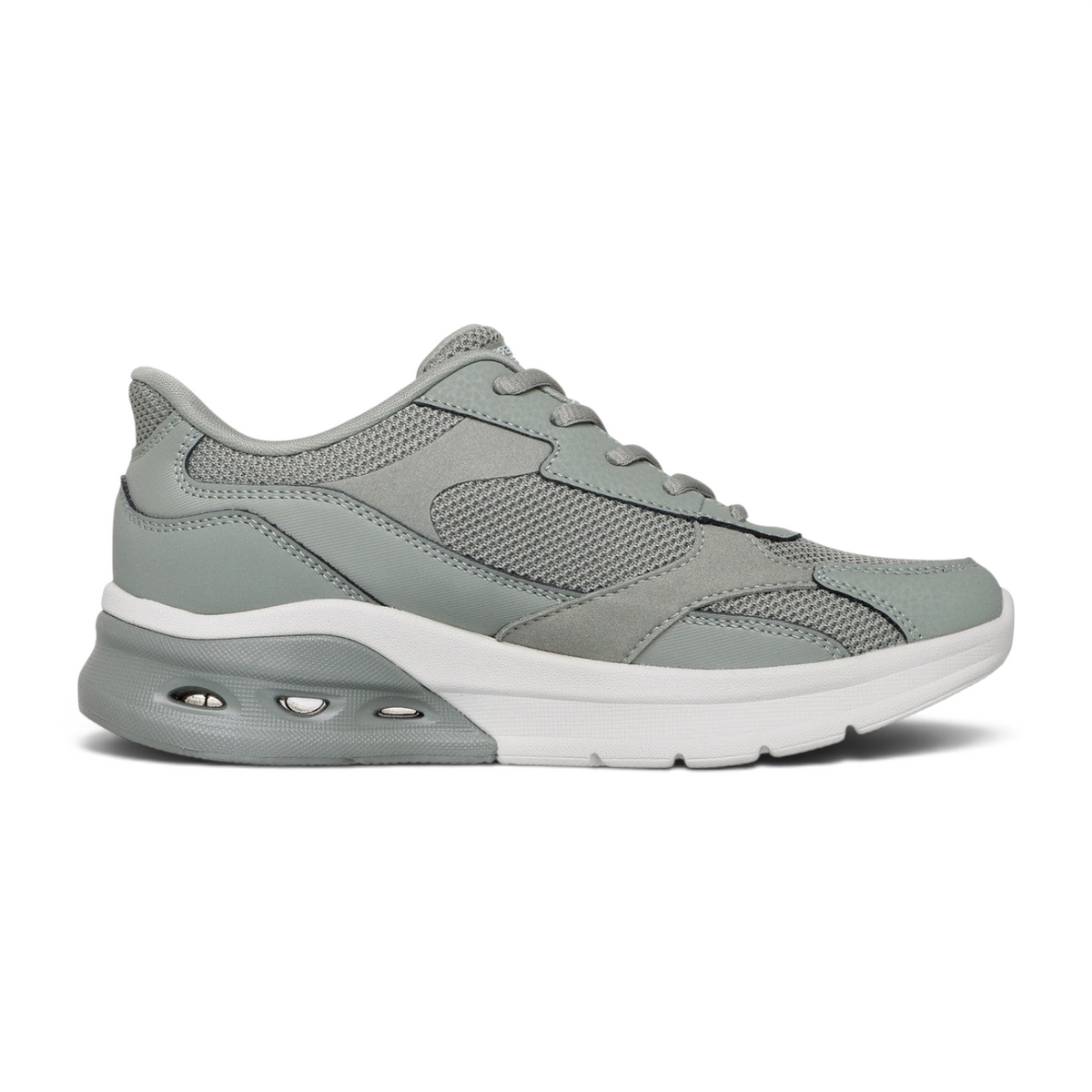 FRG Skechers BOBS Arc Waves 2.0 grey slip-in sneaker with mesh upper and cushioned white midsole