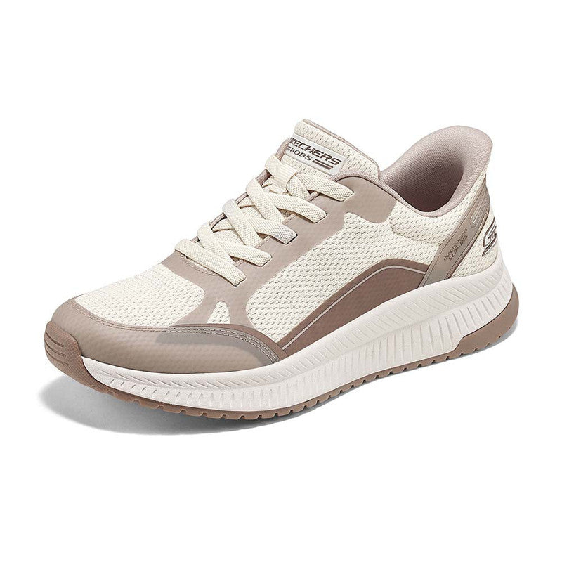 FRG Skechers BOBS Squad 4 lace-up sneaker in natural mint featuring a breathable mesh upper and memory foam insole.