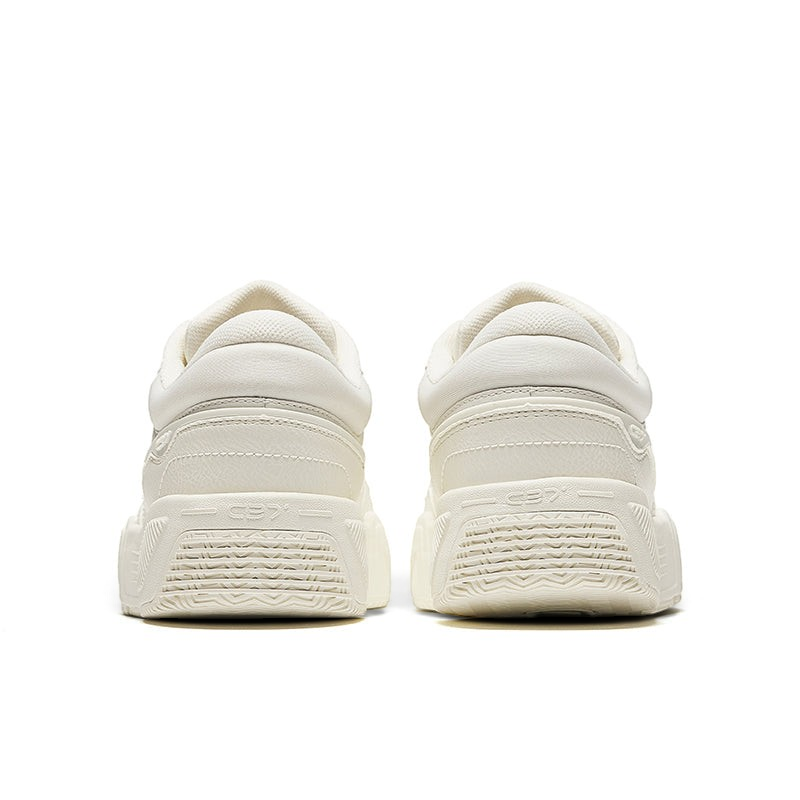 Back view of FRG X-GAME SHOES in off-white leather with textured rubber soles