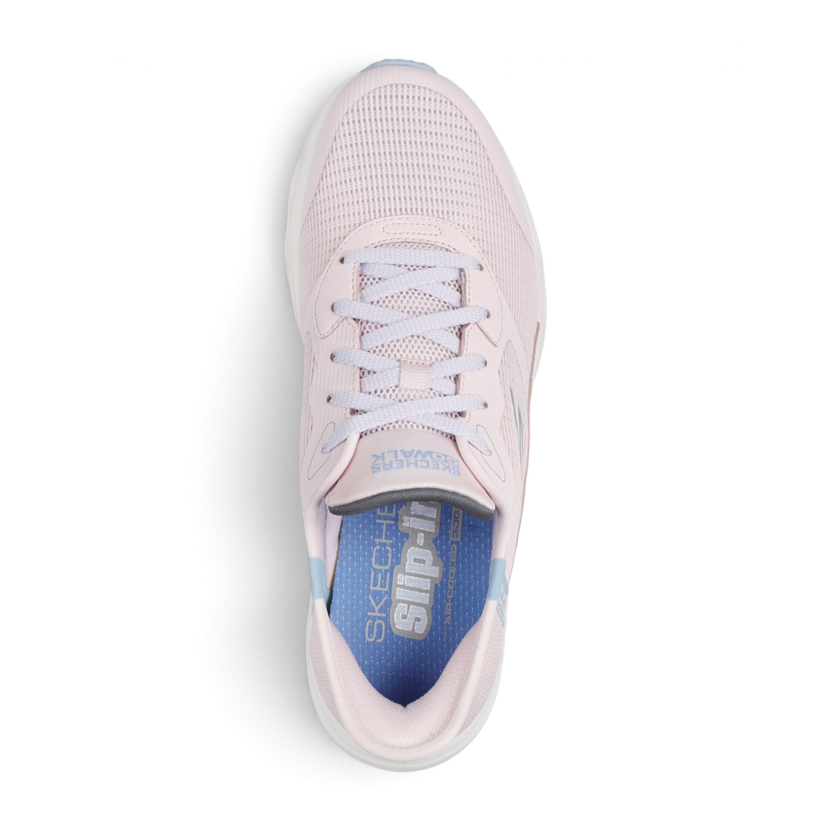 FRG Skechers GO WALK Glide-Step 2.0 Belah light pink mesh slip-on athletic sneaker with cushioned insole