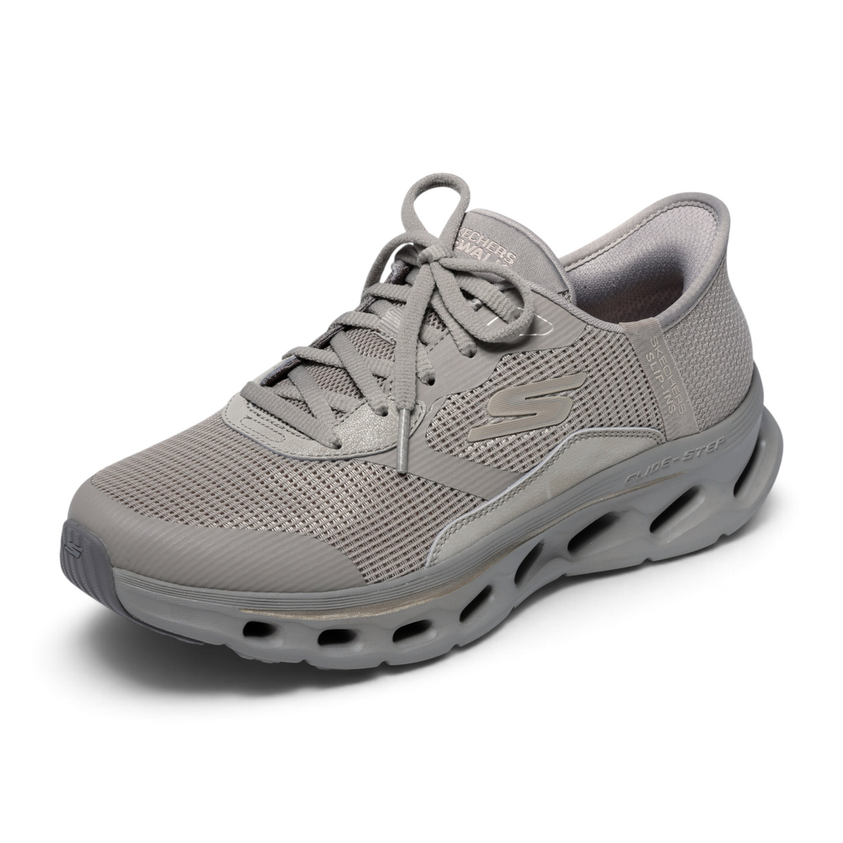 FRG Skechers GO WALK Glide-Step 2.0 Belah grey athletic slip-on sneaker with mesh upper and cushioned midsole