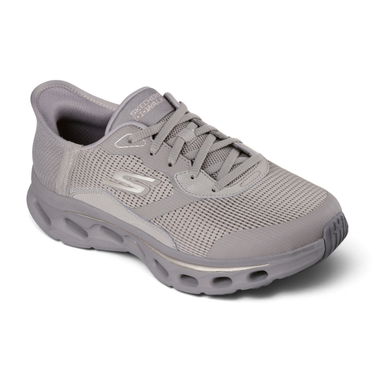 FRG Skechers GO WALK Glide-Step 2.0 Belah grey athletic slip-on sneaker with mesh upper and cushioned midsole