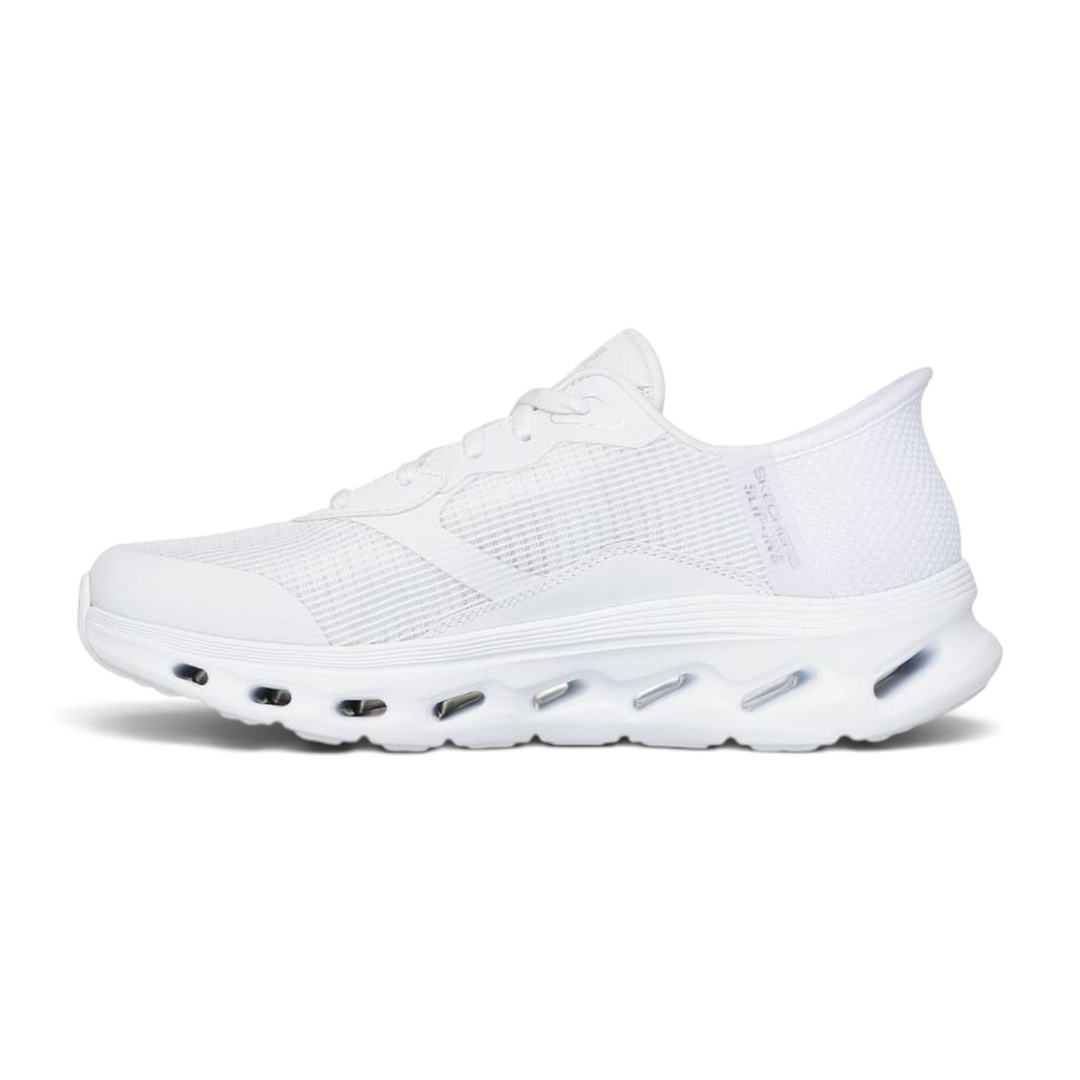FRG Skechers GO Walk Glide-Step 2.0 Belah white athletic slip-on sneaker with breathable mesh and cushioned midsole