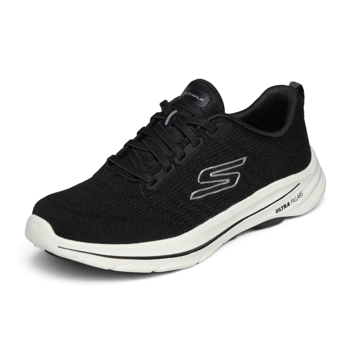 FRG GO WALK 8 - BRITT black athletic walking shoe with white Ultra Pillars cushioned sole and breathable mesh upper